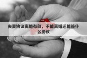 夫妻协议离婚有效，不能离婚还能签什么协议