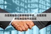 办理离婚登记需要哪些手续，办理离婚所在地是指市还是区