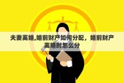 夫妻离婚,婚前财产如何分配，婚前财产离婚时怎么分