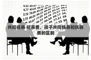 共同抚养 抚养费，孩子共同抚养和抚养费的区别