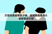 打官司离婚要多少钱，起诉离婚费用大概需要多少钱