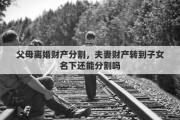 父母离婚财产分割，夫妻财产转到子女名下还能分割吗