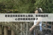 老婆坚持要离婚怎么挽回，怎样挽回死心坚持要离婚的妻子