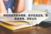 刚生完孩子起诉离婚，孩子还没出生，就想要离婚，该怎么办