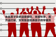 未抚养子女的法律责任，未婚怀孕，男方逼打掉，女写独自抚养孩子的字据负法律责任吗
