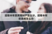 结婚半年想离婚财产怎么分，结婚半年想离婚怎么办