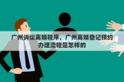 广州诉讼离婚程序，广州离婚登记预约办理流程是怎样的