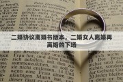 二婚协议离婚书版本，二婚女人离婚再离婚的下场