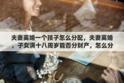 夫妻离婚一个孩子怎么分配，夫妻离婚，子女满十八周岁能否分财产，怎么分配财产