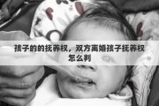 孩子的的抚养权，双方离婚孩子抚养权怎么判