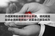 办理离婚起诉需要什么手续，请问离婚起诉必须找律师吗？还是自己到法院办手续就行