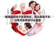 婚姻期间孩子抚养协议，协议离婚子女归男方抚养是什么意思