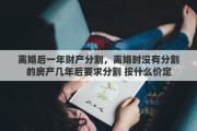 离婚后一年财产分割，离婚时没有分割的房产几年后要求分割 按什么价定