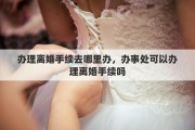 办理离婚手续去哪里办，办事处可以办理离婚手续吗