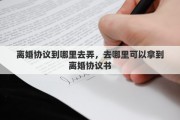 离婚协议到哪里去弄，去哪里可以拿到离婚协议书