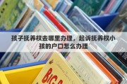 孩子抚养权去哪里办理，起诉抚养权小孩的户口怎么办理