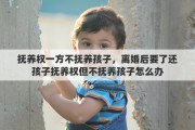 抚养权一方不抚养孩子，离婚后要了还孩子抚养权但不抚养孩子怎么办