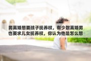 男离婚想要孩子抚养权，有少数离婚男也要求儿女抚养权，你认为他是怎么想的吗