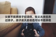 父亲不抚养孩子犯法吗，生父从未抚养过孩子，孩子长大后是否可以不赡养他