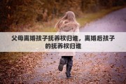 父母离婚孩子抚养权归谁，离婚后孩子的抚养权归谁