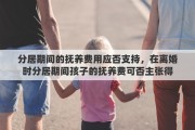 分居期间的抚养费用应否支持，在离婚时分居期间孩子的抚养费可否主张得