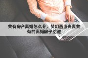 共有房产离婚怎么分，梦幻西游夫妻共有的离婚房子给谁
