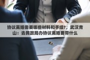 协议离婚需要哪些材料和手续?，武汉青山：去民政局办协议离婚要带什么