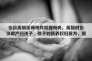 协议离婚抚养权共同拥有吗，离婚时协议房产归孩子，孩子的抚养权归男方，男方有权处置房产吗