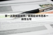 第一次离婚起诉书，离婚起诉书范本一般怎么写