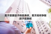 男方想要孩子的抚养权，男方如何争取孩子抚养权