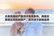 夫妻离婚财产跟孩子有关系吗，再婚夫妻婚后共同的财产，双方孩子都能继承吗
