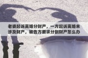老婆起诉离婚分财产，一方起诉离婚未涉及财产，被告方要求分割财产怎么办