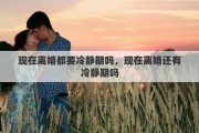 现在离婚都要冷静期吗，现在离婚还有冷静期吗