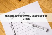 办离婚证需要哪些手续，离婚证属于什么证件
