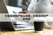 分居离婚财产怎么处理，分居后的财产如何查