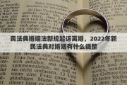 民法典婚姻法新规起诉离婚，2022年新民法典对婚姻有什么调整