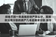 结婚不到一年离婚后财产怎么分，离婚时没有分割的房产几年后要求分割 按什么价定