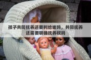 孩子共同抚养还要判给谁吗，共同抚养还需要明确抚养权吗
