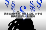 离婚起诉抚养费，离婚了以后，对于抚养费问题该怎么进行起诉