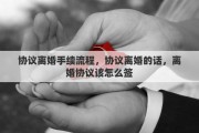 协议离婚手续流程，协议离婚的话，离婚协议该怎么签