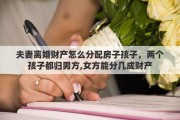 夫妻离婚财产怎么分配房子孩子，两个孩子都归男方,女方能分几成财产