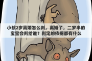小孩2岁离婚怎么判，离婚了，二岁半的宝宝会判给谁？判定的依据都有什么