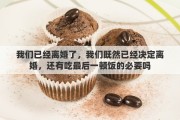我们已经离婚了，我们既然已经决定离婚，还有吃最后一顿饭的必要吗
