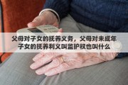 父母对子女的抚养义务，父母对未成年子女的抚养利义叫监护权也叫什么