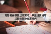 离婚要去哪里起诉离婚，不起诉离婚可以找律师协商离婚吗