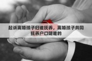 起诉离婚孩子归谁抚养，离婚孩子共同抚养户口随谁的