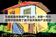 夫妻离婚共有房产怎么分，夫妻一方欠信用卡钱离婚了房子是共有财产法院会拍卖另一半房产吗