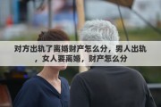 对方出轨了离婚财产怎么分，男人出轨，女人要离婚，财产怎么分