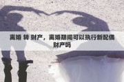 离婚 转 财产，离婚期间可以执行新配偶财产吗