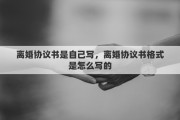 离婚协议书是自己写，离婚协议书格式是怎么写的